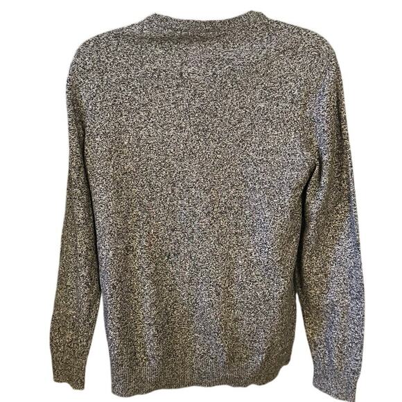 Hawker Rye Cotton Cashmere Black and White Speckled Crew Neck Sweater Si… - Picture 3 of 8